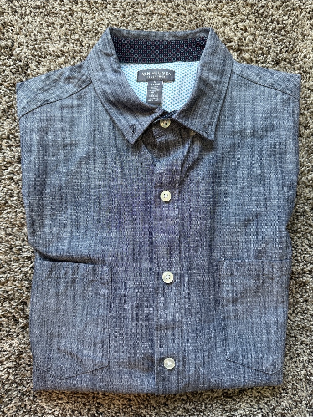 Van Heusen Never Tuck Men's Chambray Button-Down Shirt